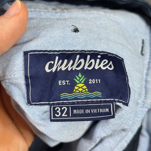 Chubbies Shorts Mens 32 Blue The Armadas Stretch Chino 7" Inseam Preppy Casual - Picture 4 of 16